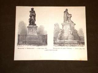 Amsterdam Monumenti a Rembrandt e Vondel Olanda o Paesi Bassi  