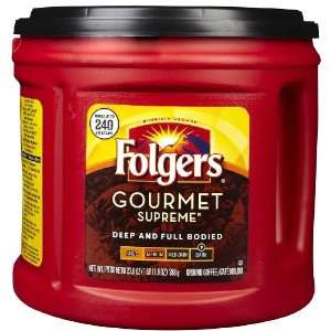 Folgers, Gourmet Supreme Ground Coffee, 27.8oz Tub  
