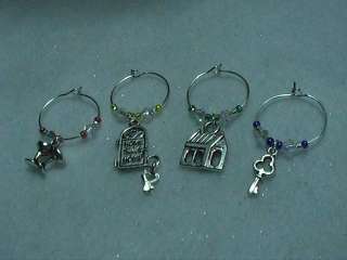 House warming party wine glass charms new home key door  