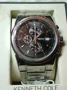 Kenneth Cole Reaction 3730 water resistant watch gray face NIB $195 