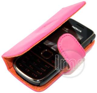 PINK LEATHER WALLET CASE II FOR NOKIA 2700 C + FILM  
