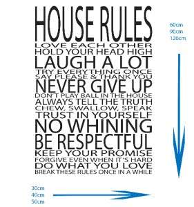 Wall  Quotes on House Rules Family Love Vinyl Art Wall Stickers Quotes Decal