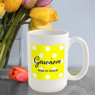 Personalized polka dots coffee mug $18.89   Personalized Favors 