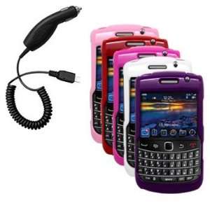   White, Purple) & Car Charger for BlackBerry Bold 9700 / 9780 Cell