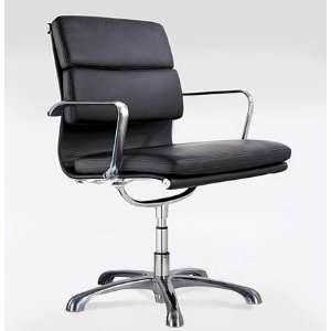    Euro Style Earl Visitor Chair; Black/Alu Furniture & Decor