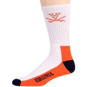  NCAA Virginia Cavaliers Tri Color Team Logo Crew Socks 