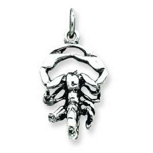  Sterling Silver Antiqued Scorpio Pendant Jewelry