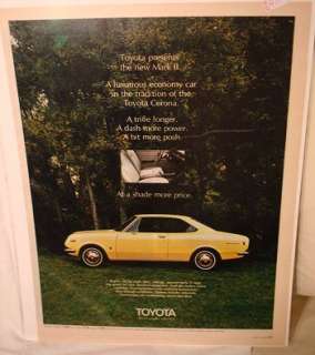 1969 Yellow Toyota Mark II Photo Print Ad  