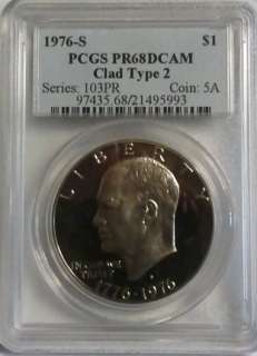 1976 s pcgs pr68dcam type 2 eisenhower ike dollar