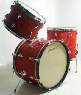 Slingerland 20,13,16Krupa Drum Set Red Satin Flame 60s  