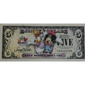 Disney Dollars $5 Bill   Minnie / Daisy 2009 Series   Disney Parks 