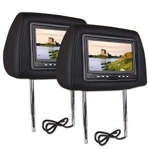  7 Inch TFT LCD Color Monitor In Car Headrest 2 Pack (Black): Car 