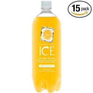 Sparkling ICE Spring Water, Orange Mango, 33.8 Ounce Bottles (Pack of 