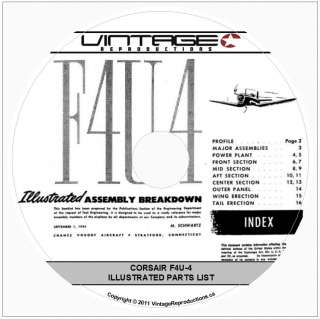 Corsair F4U 4 Illustrated Aircraft Parts List Manual on CD  