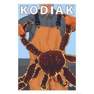 Kodiak, Alaska   Alaskan King Crab Giclee Poster Print 