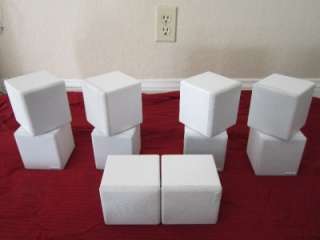   Dual Cube White Speakers.Home Theater Surround Sound System Set.Audio
