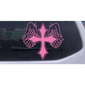 Cross With Angel Wings Christian Car Window Wall Laptop Decal Sticker 