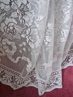VINTAGE VICTORIAN CHIC FRENCH COUNTRY NET FLORAL LACE DRAPES CURTAINS 