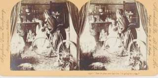 ANTIQUE STEREOVIEW CARDS 6 CHILDREN SCENES REAL PHOTOS  