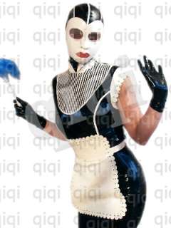 Latex (rubber) French maid Uniform  0.45mm suit catsuit  