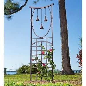 Asian Style Iron Three Bell Trellis With Weather Resistant 