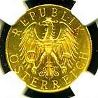 1931 AUSTRIA GOLD COIN 25 SCHILLING NGC CERTIFIED GENUI