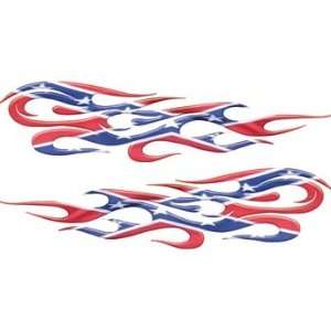   Full Color Tribal Reflective Confederate Flag Flame Decals Automotive