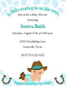 24 Baby Cowboy/Cowgirl Baby Shower Invitations  