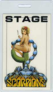 Unused laminated STAGE backstage pass for the SCORPIONS 1988 SAVAGE 