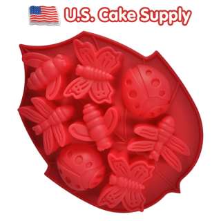 Insect SILICONE BAKING MOLD Cake Decorating Pan Lady Bug Bee Butterfly 