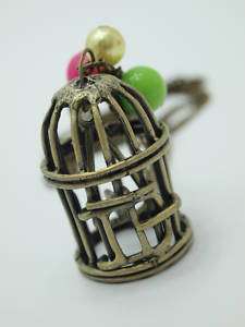 Vintage Stylish Bronze Bird Cage Ball Pendant Necklace  