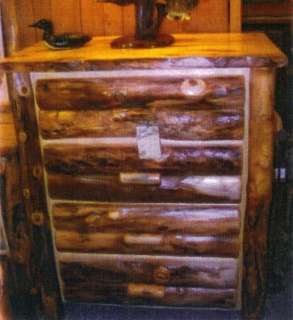   Chest Dresser Solid Aspen Wood Bedroom Furniture Cabin Lodge  