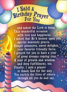 Birthday Prayer Laminated Prayer Card  