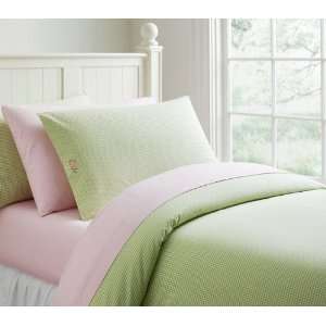  Pottery Barn Green Gingham Duvet Cover   TWIN: Home 