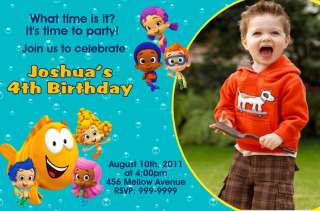 BUBBLE GUPPIES BIRTHDAY PARTY INVITATIONS 24hr Service UPRINT 4x6 or 