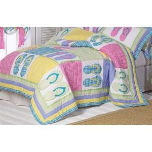 FULL size FLIP FLOP beach Comforter Bed SHAM set NEW 