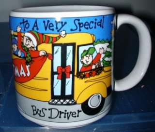 Bus Driver   Merry Christmas Mug   By Russ Berrie  
