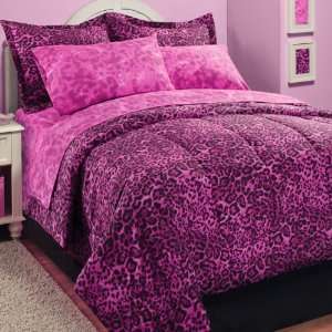   Black Leopard Queen Comforter Set (8 Pc Bed in a Bag): Home & Kitchen