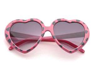    80s   Love V2 Heart Shaped Sunglasses   Pink/Smoke