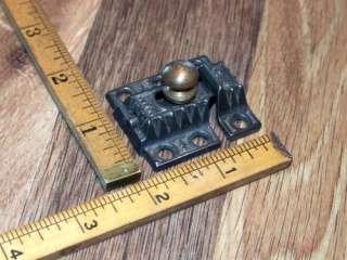 Cabinet Latch Cupboard Catch Old Antique Fancy brass knob tiny size 