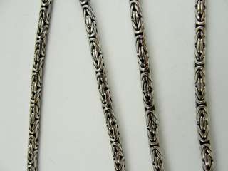 Sterling Silver Necklace Chain Link Byzantine Indonesia Bali Hook 