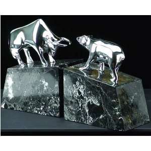  Stock Market Bull and Bear Bookends