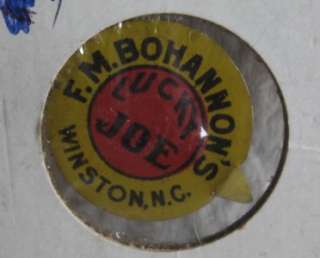 Vintage Antique Chewing Tobacco Plug Tin Tag LUCKY JOE  