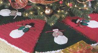 Crochet Pattern ~ CHRISTMAS SNOWMAN TREE SKIRT ~  