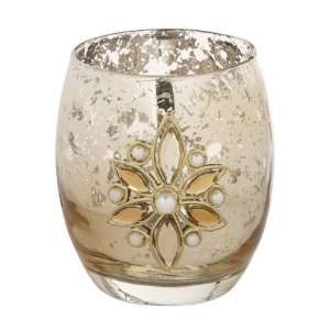   : Christmas Holiday Glass Votive Candle Holder Decor: Home & Kitchen