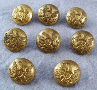 collection of antique 19c Civil War era brass uniform buttons 