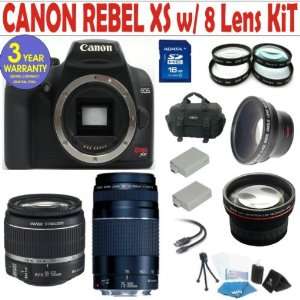  Canon Rebel XS (EOS 1000D) 8 Lens Deluxe Kit with EF S 18 