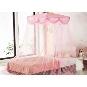    Pink Four Corner Square Princess Bed Canopy By Sid