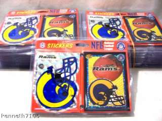 Saint St. Louis Rams Stickers NFL National Football League NIB.