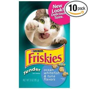 Friskies Cat Treats Tender Ocean Whitefish & Tuna Flavors, 3 Ounce 